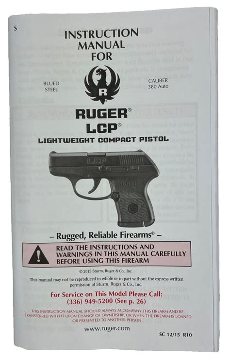 ruger lcp instruction manual